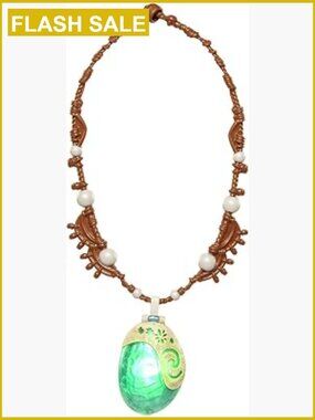 Light Up Shell Necklace with Heart Pendant, Disney Moana Inspired Toy Necklace
